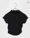 Horin Shirring Half Turtleneck Short Sleeve T-Shirt