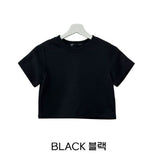 [1+1] Basic Crop Short Sleeve Tee