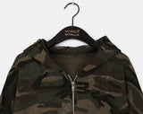 Chebo Military Camo Oversized-Fit Hood Zip-Up