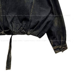 Motion Belted Balloon Denim Jacket