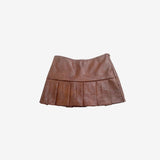 Martina Leather Jacket + Pleated Skirt Set