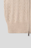 Baguette two-way cable knitwear zip-up