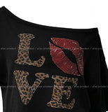 Love Leopard Crop Off Shoulder Short Sleeve