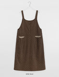 Comni Flower Corduroy Suspenders Long One Piece