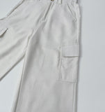 Linen Pocket Cargo Banding Straight Wide Cotton Pants