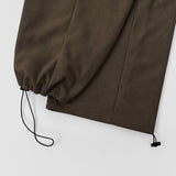 Thick Brushed Chestnut Folding Corduroy Wide Two-Way Banding Pants