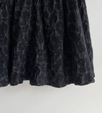Collie Velvet Wrinkle Jacquard Flare Skirt