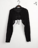Hortter Punching Strap Knit Bolero Cardigan