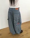 Kaden Stripe Patch Carpenter Balloon Wide Denim Pants