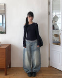 Enon Brush Wide Denim Pants