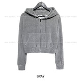 Fruits Velvet Setup Hooded Zip-Up