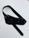 Buckle suede pocket belt