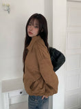 Camu Suede Slit Blouson Jacket
