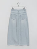 Delg Summer Slit Denim Long Skirt