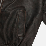 Pond cut washing two-way leather jacket