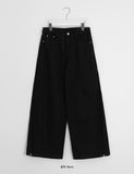 Pohind Adjust Pintuck Cotton Wide Pants