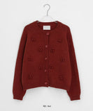 Beshos Pom Pom Round Knit Cardigan
