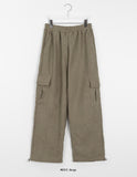 Kimone fleece string banding corduroy cargo pants