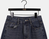 Gut Vintage Washing Rivet Studded Wide Denim Pants