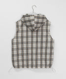 [unisex] Naboli Summer Check Hood Zip-up Vest