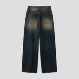 LookPain Cat Wash Wide Denim Pants