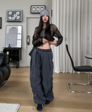 Fog Pigment Track Parachute Nylon Pants