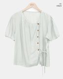 Lamon Wrap Short Sleeve Blouse