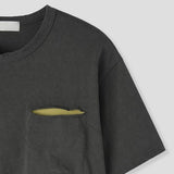 Philo Diagonal Henley Neck Short Sleeve T-shirt