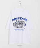 Leukiko Cat Printing Over Short Sleeve Tee