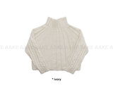 (WOOL) CABLE HIGH-NECK KNIT