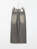 Cotton gray washing denim pants