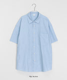 [unisex] Horim Stripe Over Short Sleeve Shirt