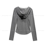 Ine Button Round Slim Hoodie