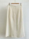 Core Wrinkle-Free Pleated Wrap Long Skirt