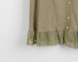 Pohi Vintage Lace Wood Button Sleeveless