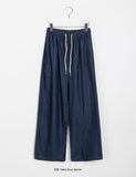 Sokoy Banding Waist Wide Denim Pants