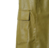 Buffing leather cargo pants