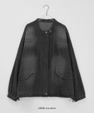 Hamase two-way denim biker field over jacket