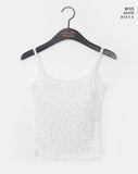 [with cup] Lipo Flower Lace Ribbon Sleeveless