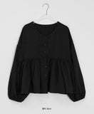 Monedi Shirring Round Blouse
