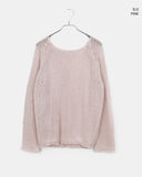 Pumi Round Neck See-Through Long Sleeve Knit