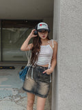 [U-DENIM/Special Product] Keto Washing Denim Mini Skirt