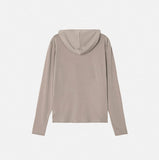 Mude Loose Fit Henley Neck Long Sleeve Hoodie
