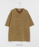 [unisex] Mitlo Henryneck Pigment Over Short Sleeve Tee