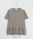 Vimin Color Frill Tiered Short Sleeve Tee