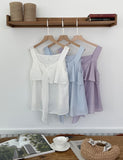 Jenia Ribbon Frill Sleeveless Blouse