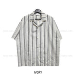 eddieroll pleated striped half shirt