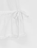 [BAONHAUS] Radonme Shirring Fringe Banding Midi Skirt