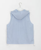 [BAONHAUS] Prive Check Zip-Up Hood Vest