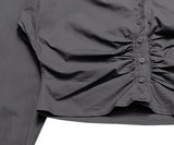 Vata Shirring Cropped Collar Shirt